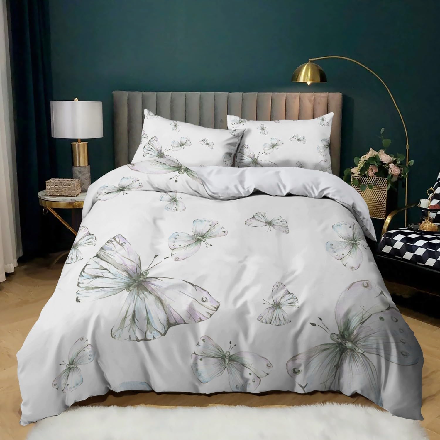 Housse de couette 200x200 papillon cadeau décoration lit enfant