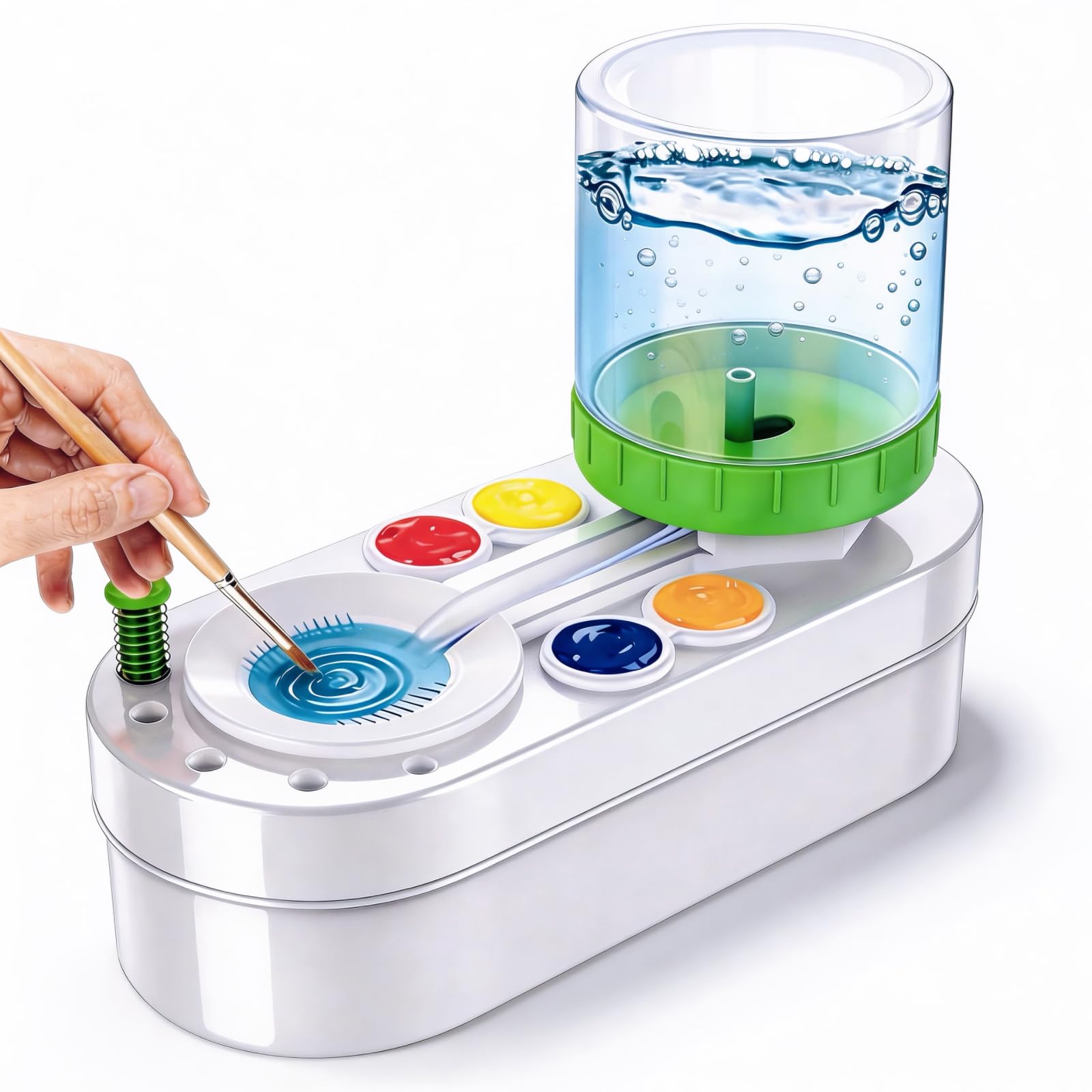 2026 Upgraded Paint Brush Cleaner for Artists, Kids Easter Painting Station with Brush Washer, Portable Paint Station & Rinsing Tool, Art Supplies Cleaning System for Children&Adults