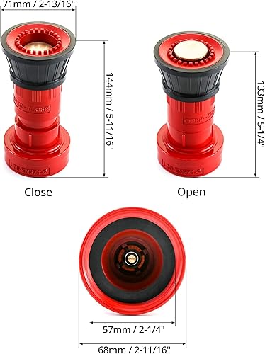 Miniatura 5 de QWORK Boquilla de Manguera de Fuego, Boquilla de Niebla de Flujo Constante de 2" de Termoplástico de Alta Resistencia NPSHNPT, Equipo contra