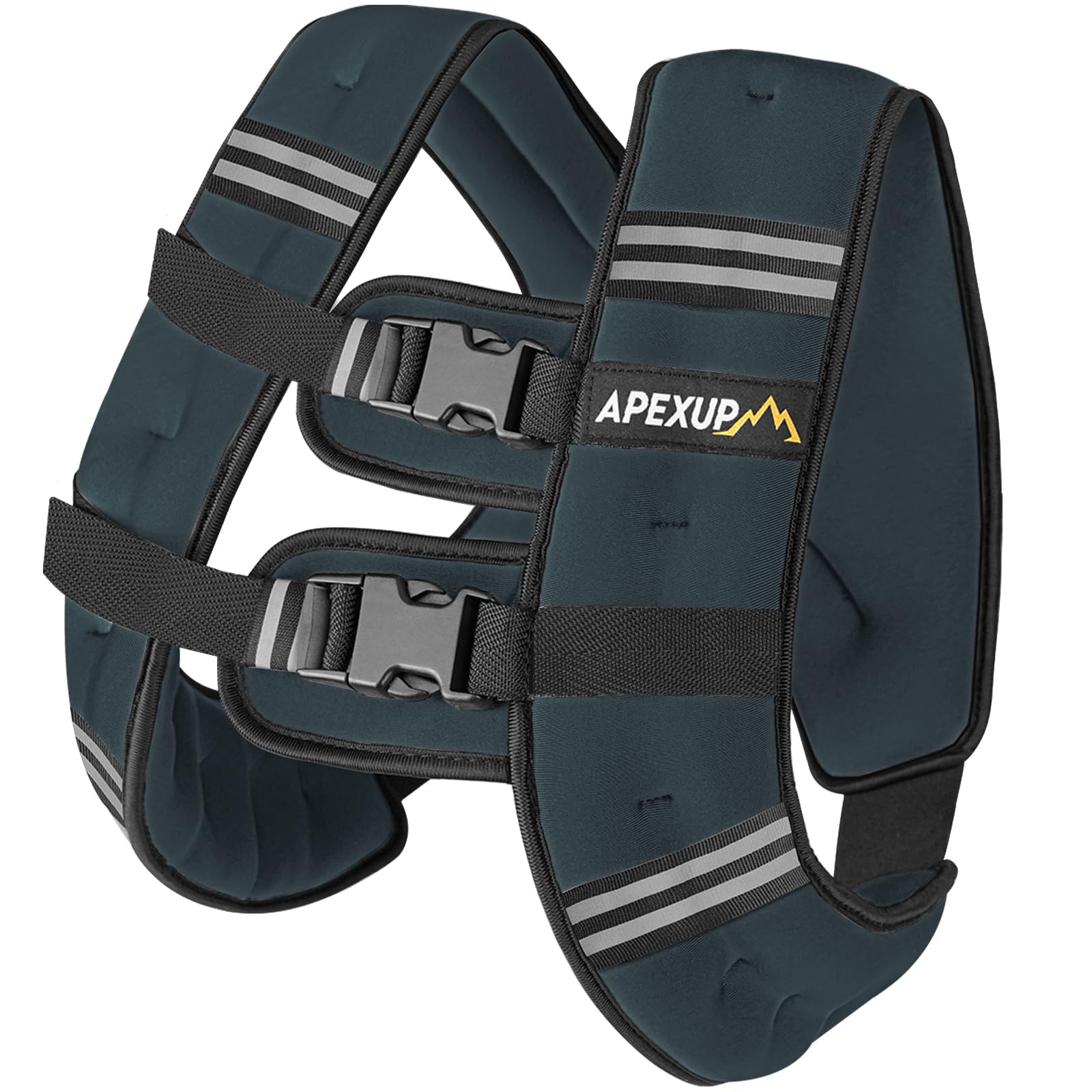 APEXUP 15lbs Weighted Vest for Men Women, Weight Vest for Women, Workout Equipment for Strength Running (Steel Blue)