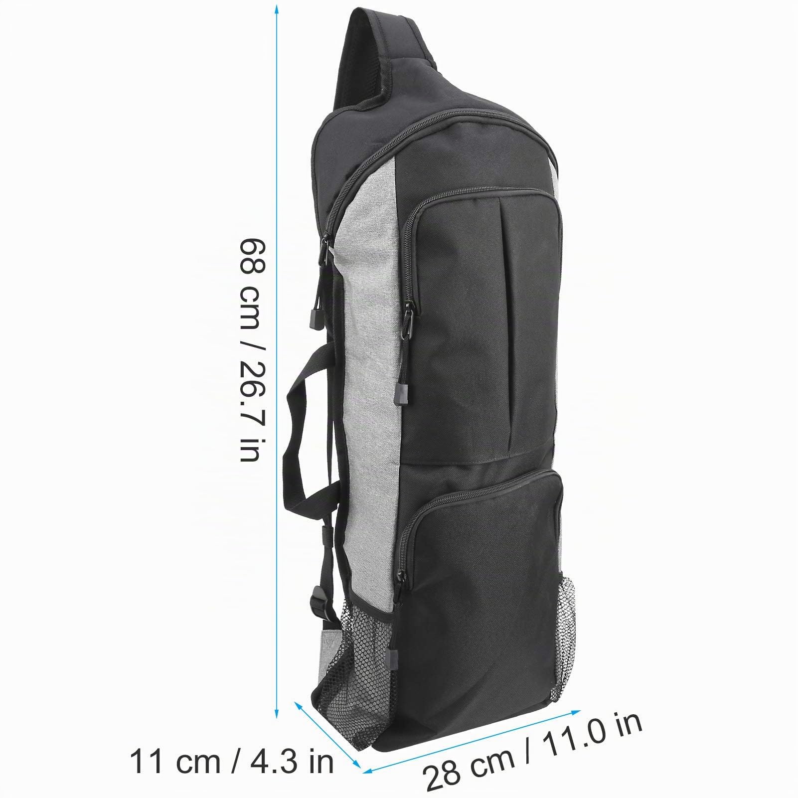 RiToEasysports Yogatasche übergroß, multifunktionaler Yogamattenrucksack mit Mesh-Seitentaschen, Reißverschlusstaschen vorne für Yoga-Enthusiasten, Fitnessliebhaber und Outdoor-Sportler