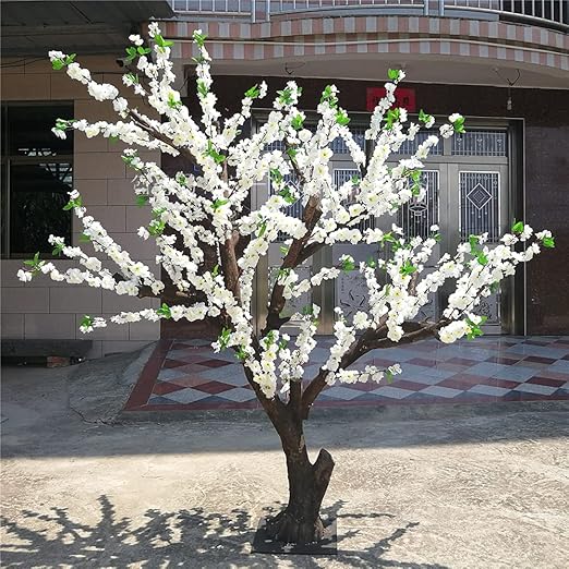 Amazon 人工ナシの木 偽の桃の花 桜の花 冬のジャスミン 願いの木 白い大きな屋内植物 花の飾り 造花 オンライン通販