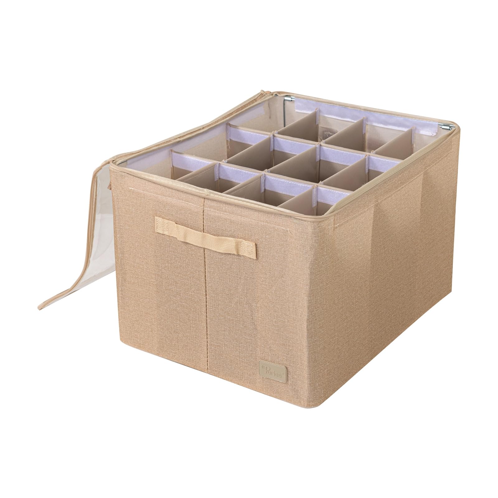 Periea Stone 'Vera' Shoe Storage Box Organiser For Wardrobe, Fits 12 Pairs - Space Saving Shoes Holder With Clear Lids, Stackable Large Shoe Box Storage Containers