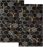 Vista 1 de Giwawa Juego de 2 toallas de mano de mármol negro con hojas modernas, suaves, toalla decorativa fina para la punta de los dedos para baño, gimnasio