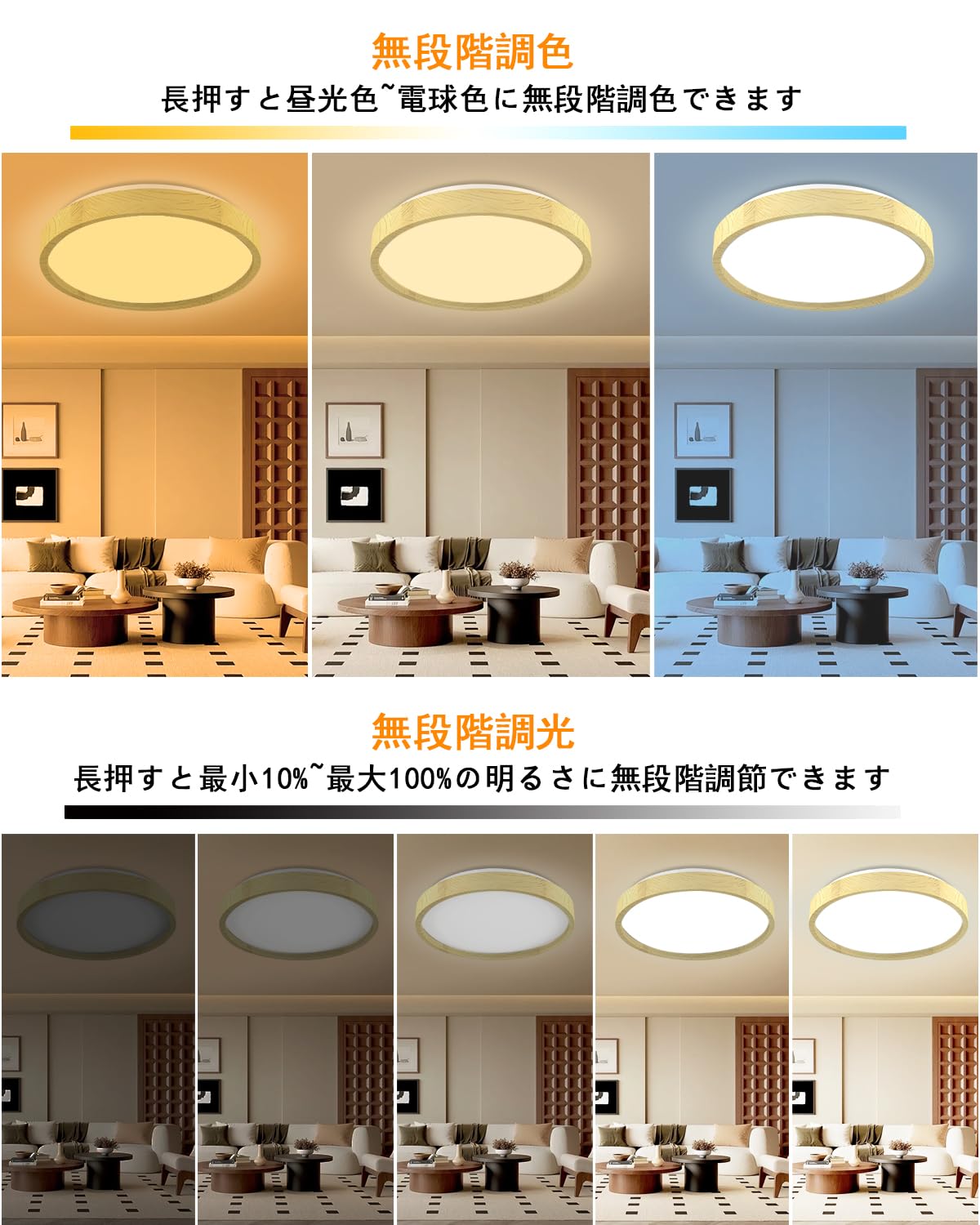 Amazon.co.jp : 【10畳 12畳用】LEDシーリングライト 木目調 46W