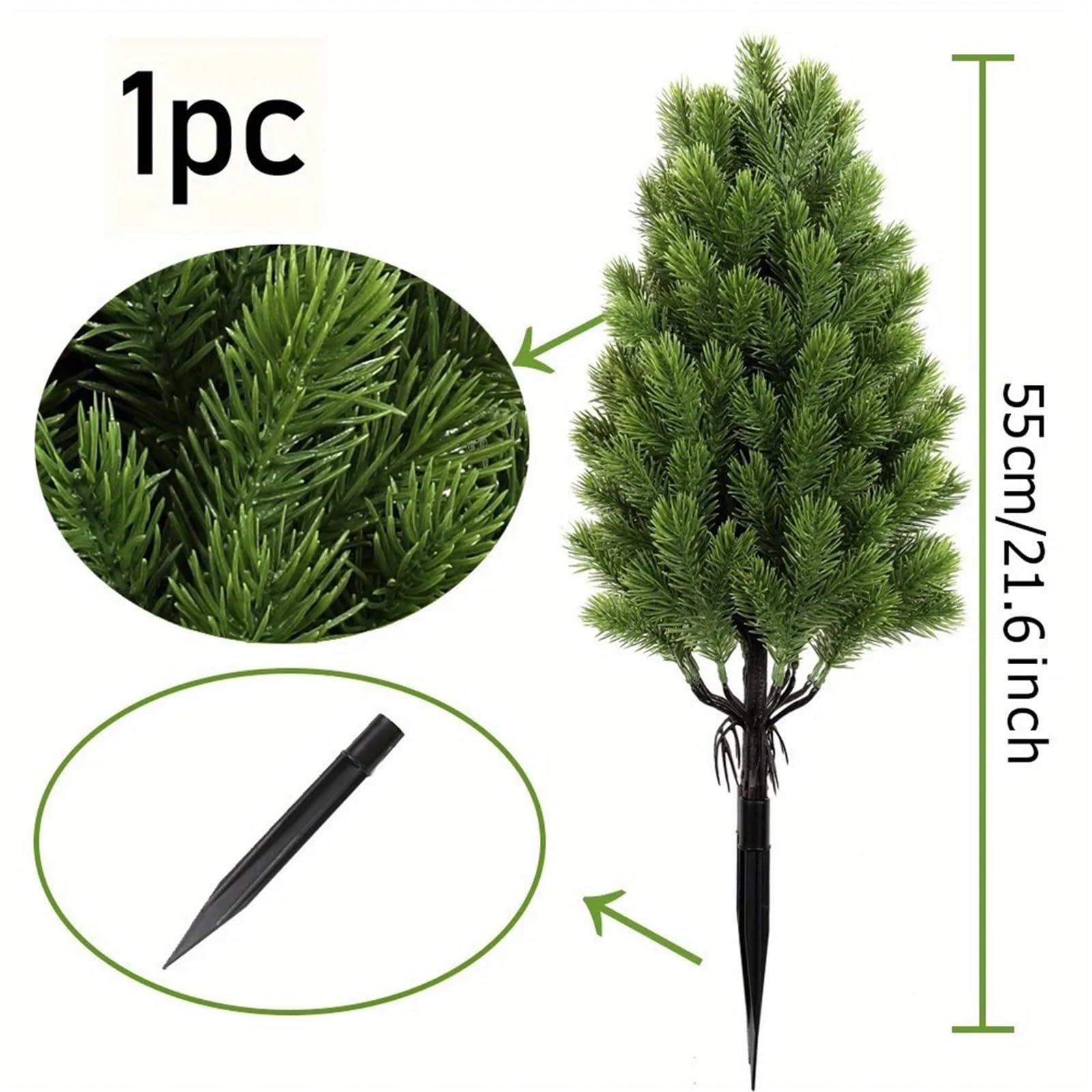 Rametti Di Pino Per Decorazioni 2 alberi di Natale artificiali, piante decorative for la casa e il giardino, aghi di pino artificiali decorativi for il giardino esterno(Green)
