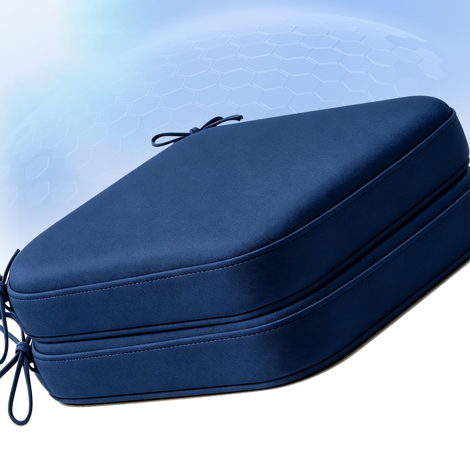 Cafusesdd Cafusedd Uv-Resistant Chair Pads for Dining Chairs, Square 2-Psc with Removable Cover Seat Cushion, Chair Cushions for Kitchen Chairs/Deck/Balcony Nap(NavyBlue,21''*19'')