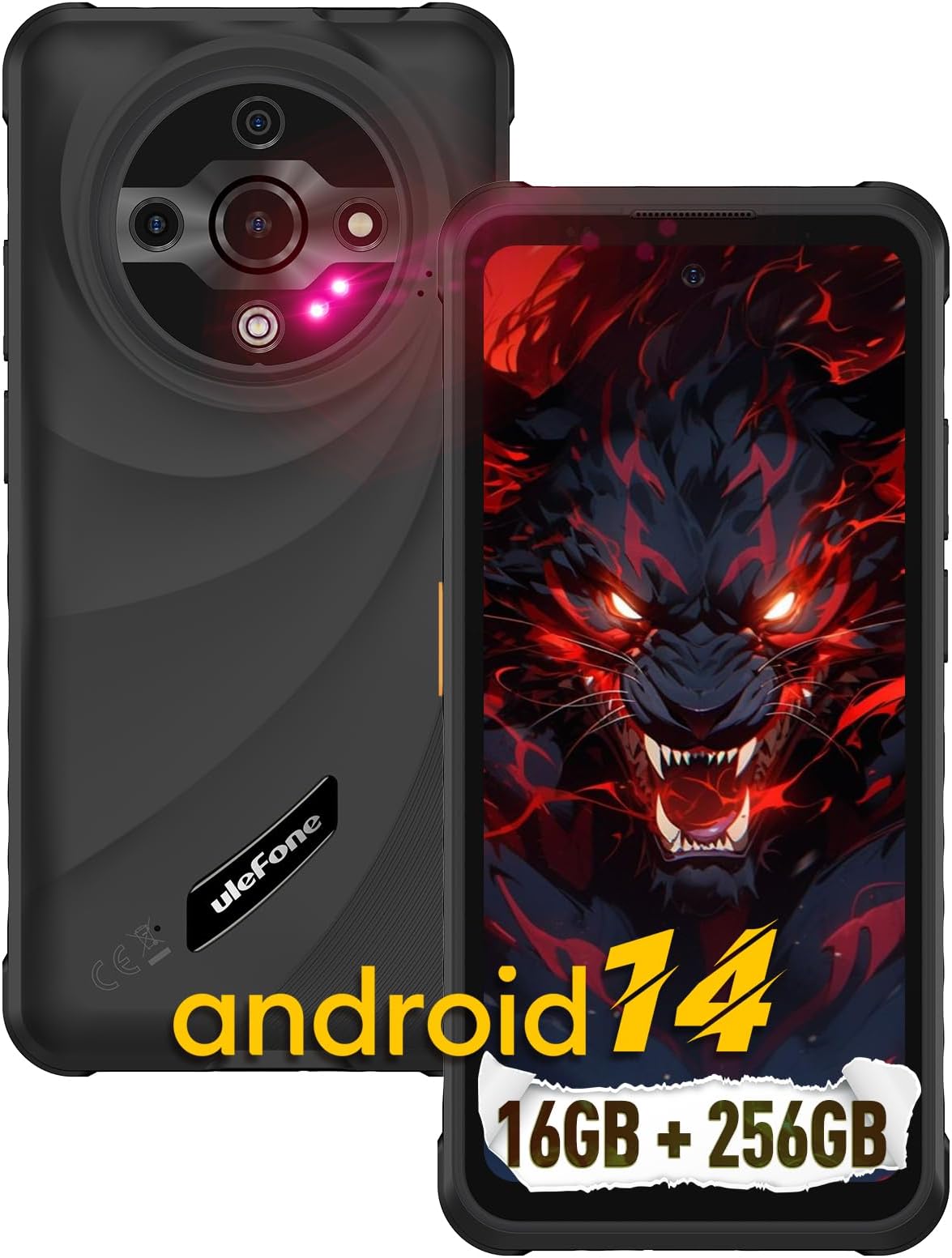 Ulefone Armor X16 Pro 5G Rugged Smartphone – 16GB+256GB, 10360mAh, 6.56" 120Hz, IP68/69K, Android 15 (Sand Dune)