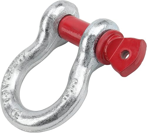 Miniatura 3 de JOIKIT Paquete de 4 grilletes de anillo en D de 58 pulgadas, límite de carga de 3.25 toneladas, grillete de arco resistente para ancla, remolque,