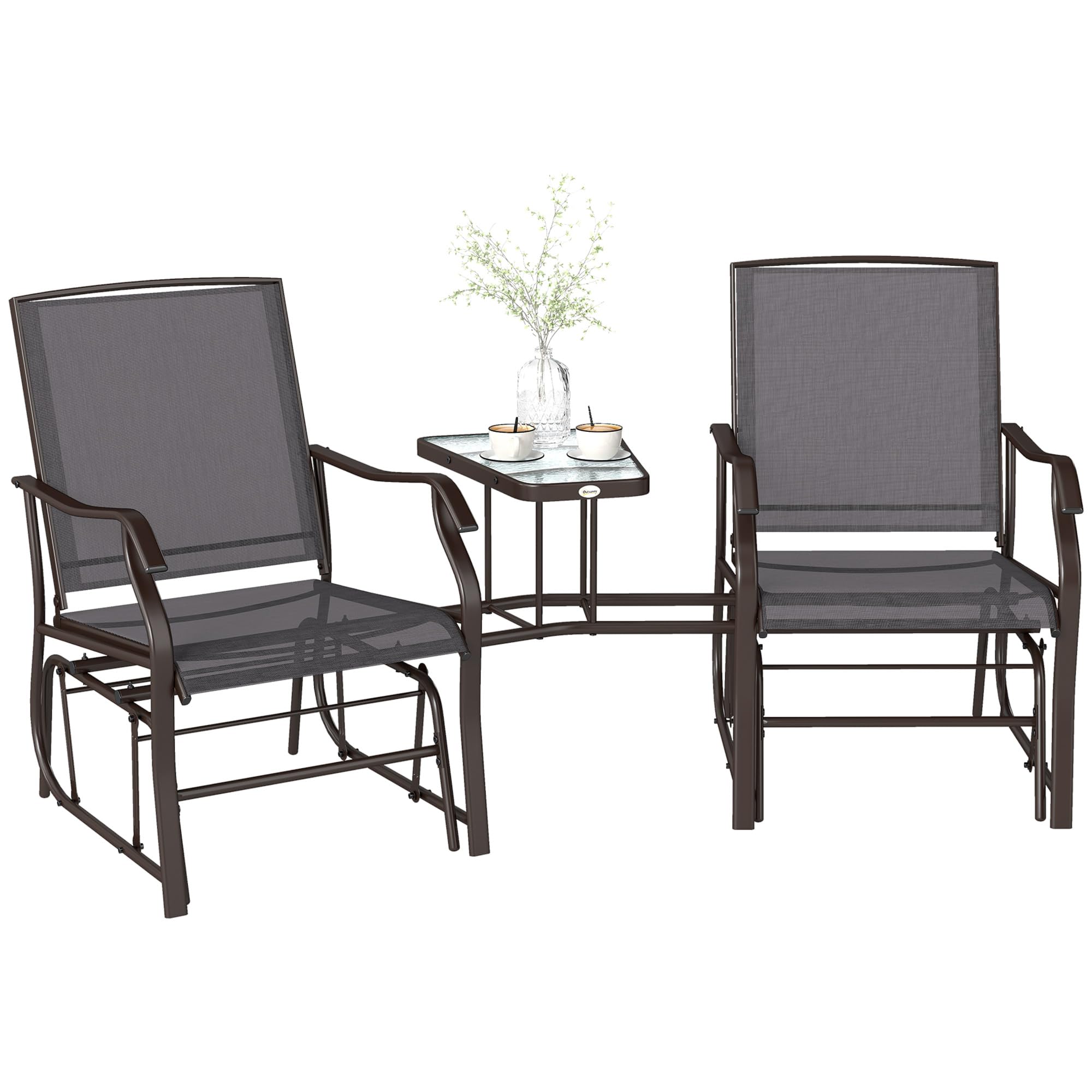 Amazon.com : Outsunny Outdoor Glider Chairs with Coffee