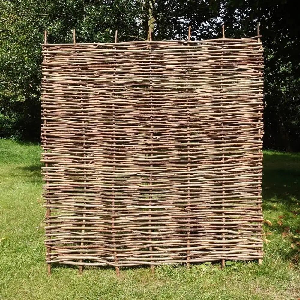 W0.9-1.82m x H0.6-1.82m Hazel Hurdle Fence Panel Premium Weave | 8 Sizes (W1.82m x H1.82m, 1)