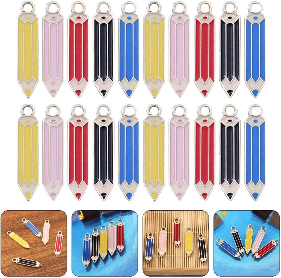 50Pcs Colored Pencil Charms 2.65In Alloy Crayon Pendants for Diy Jewelry Making Earrings Necklace Bracelet Keychain Accessories - Image 9