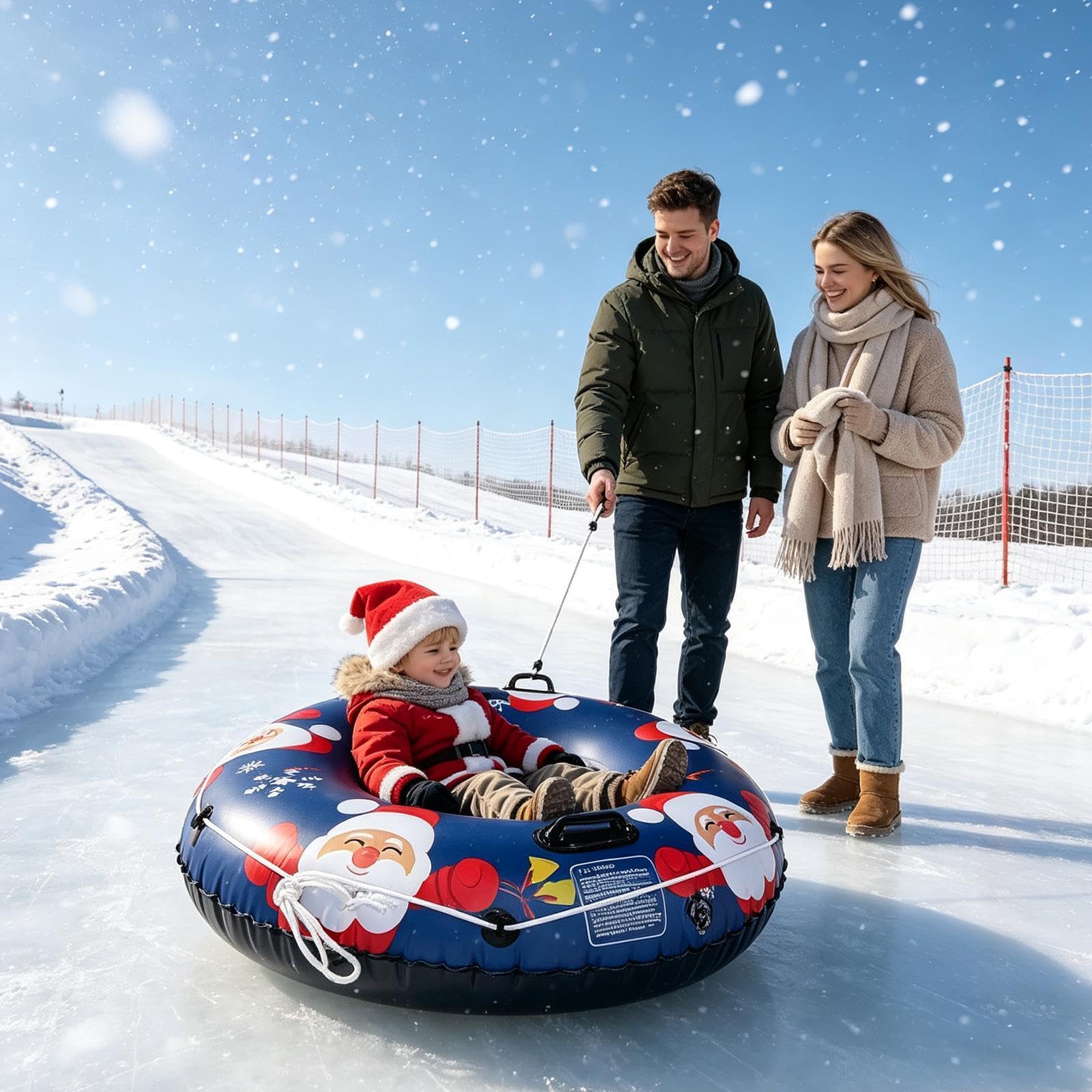Tubi Da Neve Per Adulti Robusto e antigelo | Slittino Invernale per Famiglie All'Aperto Sport Spiaggia Giardini Pattinaggio Sci Outdoor Sabbia Natale Attività Avventura
