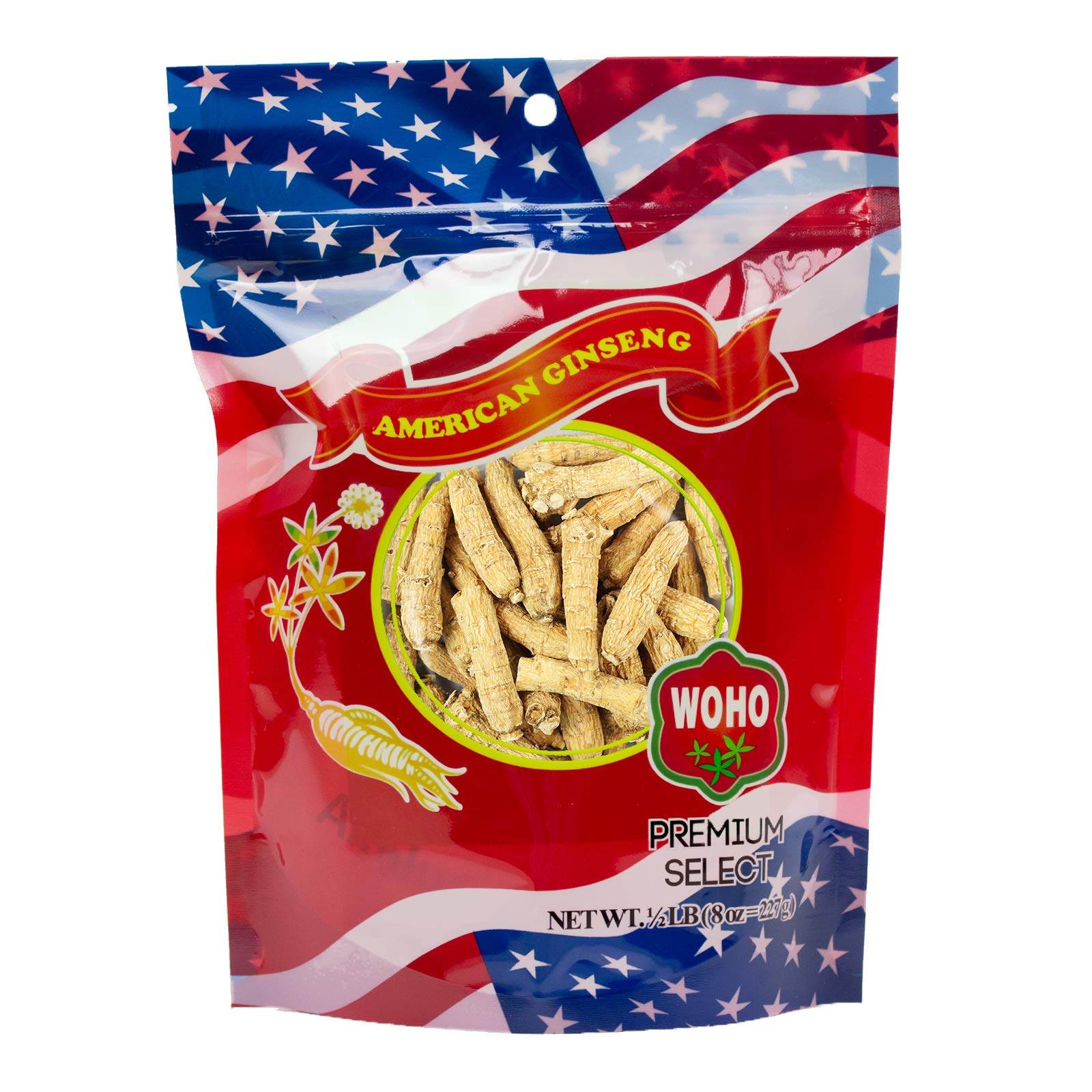 Woohoo Natural WOHO American Ginseng #133.8 Half Short Small 8oz Bag