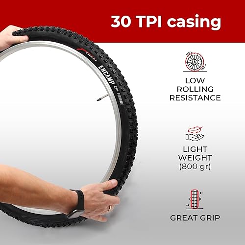 Miniatura 6 de Fincci Par de neumáticos plegables de bicicleta de montaña de 26 x 2.25 pulgadas 57-559 para bicicleta de carretera MTB Offroad  26 x 2.25 pulgadas,