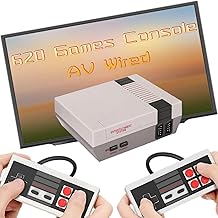 Retro Game Console with 620 Built-in Video Games,Classic Mini Game System with Wired Controller, AV Output Plug and Play Video Games (Gray)