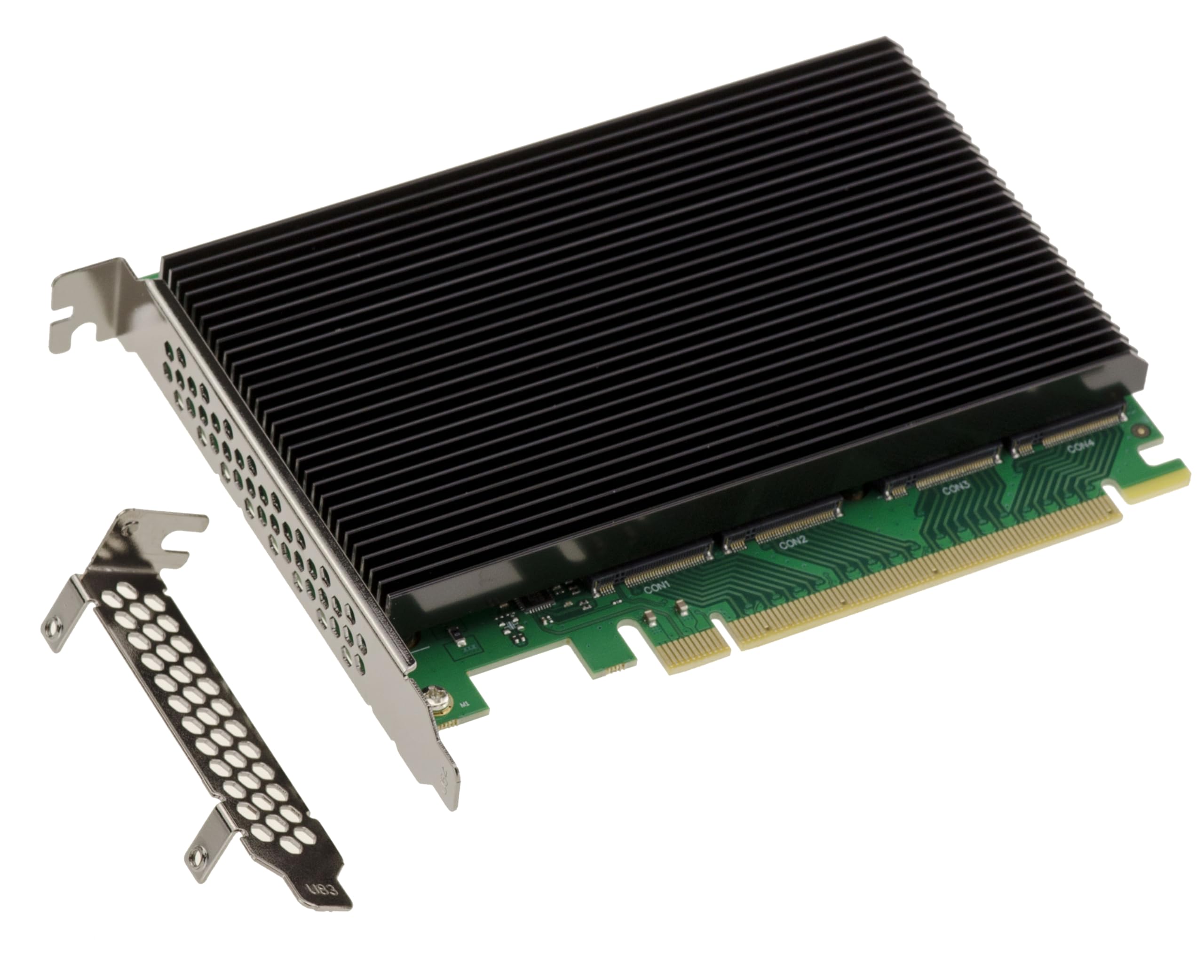 KALEA-INFORMATIQUE Karta kontrolera PCIe Gen 5.0 x16 dla 4 dysków SSD M.2 NVMe M Key z chipsetem PI6CB33402 PCIe5 64 GB/s