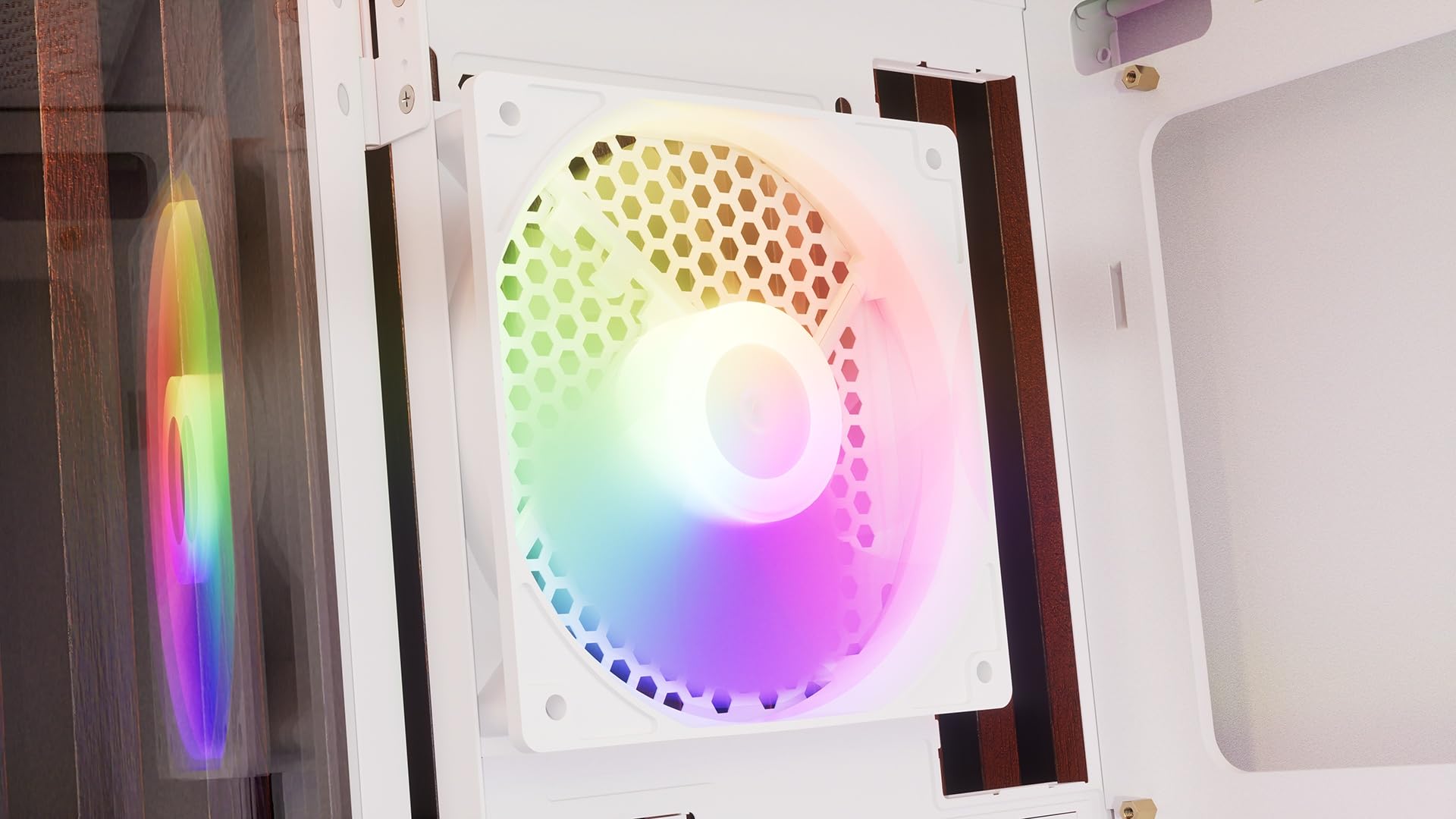 KRUX Vako White RGB,ATX MATX Gaming PC Carcasa Blanca, Ventilador de 2 x 140 mm, Interior Espacioso, Carcasa de PC ATX, Buen Flujo de Aire, hasta 310 mm GPU, PC Case Blanco, KRXD005