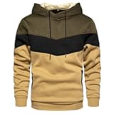Men&apos;s Novelty Color Block Pullover Fleece Hoodie Long Sleeve Casual Sweatshirt with Pocket