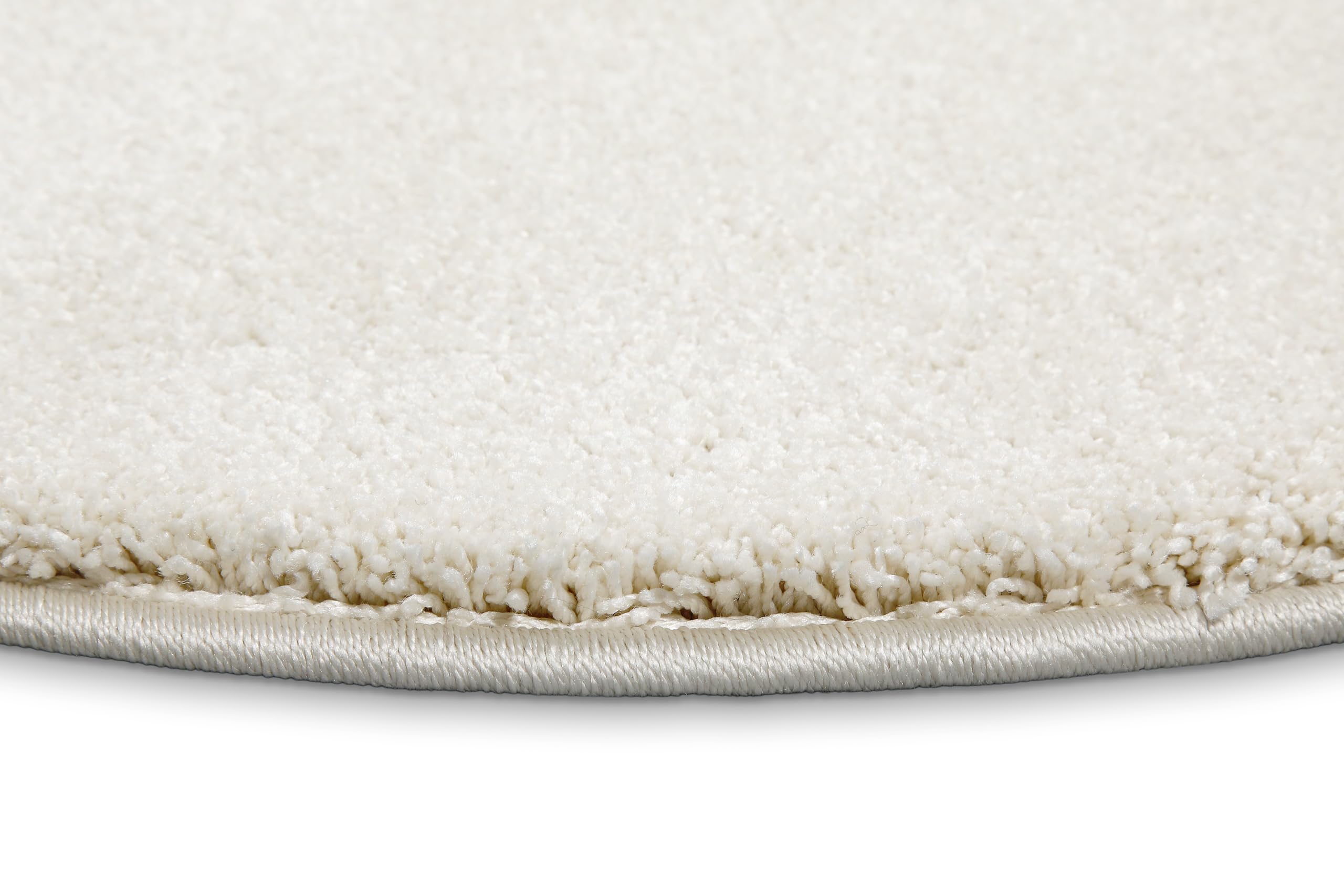 WECONhome Tapis moderne à poils courts - Ambiance de bien-être pour le salon, la chambre à coucher, la salle à manger et plus encore - Tapis tissé Wogh (200 cm rond, beige crème)