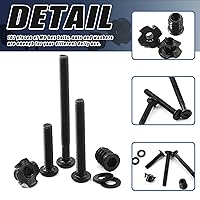 Vista 4 de Glarks 107 tornillos hexagonales negros M6 x 30/50/2.756 in e insertos roscados M6 Kit surtido de tuercas en T con arandelas planas y llave