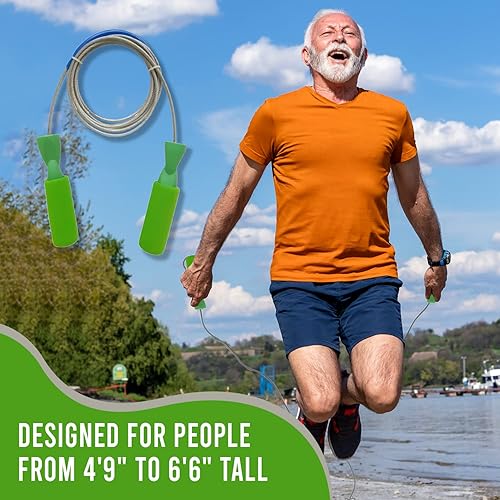 Miniatura 3 de Spall Pro - Cuerda de saltar ajustable de acero de 9.85 pies para hombres, mujeres y niños, cuerda de saltar perfecta para doble holandés, boxeo,