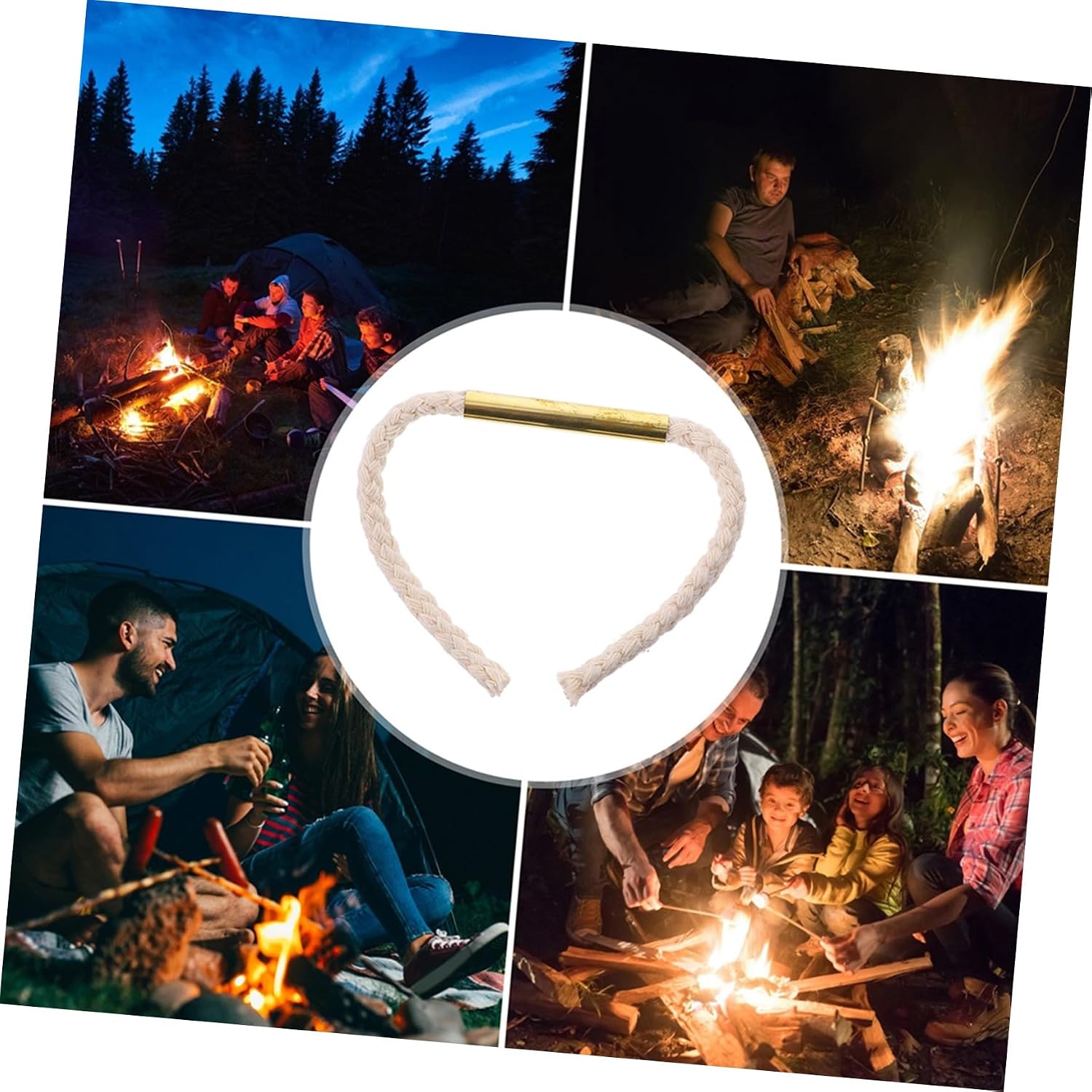 SOLUSTRE 2 Pcs Survival Wick Rope Fire Starter Cords, Outdoor Camping Flammable Hemp Wick for Emergency Fire Ignition and Survival Hiking Kits