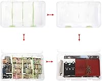 Vista 3 de BTSKY Caja de almacenamiento divisoria de plástico transparente con 4 compartimentos, contenedor de almacenamiento ajustable con tapa, contenedor