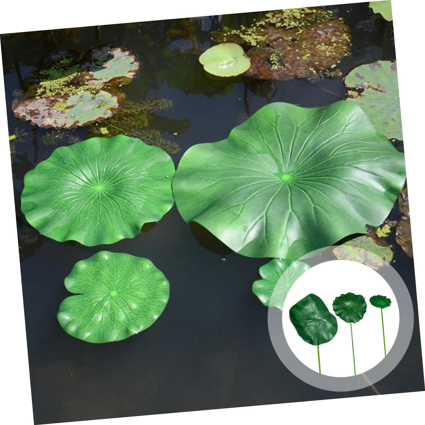 Decorazione e Decorazioni con Altre Piante Acquatiche Galleggiante a Forma di Foglia di Loto Realistica in Eva Verde Set per Ambienti Pubblici per Laghetti e Piscine