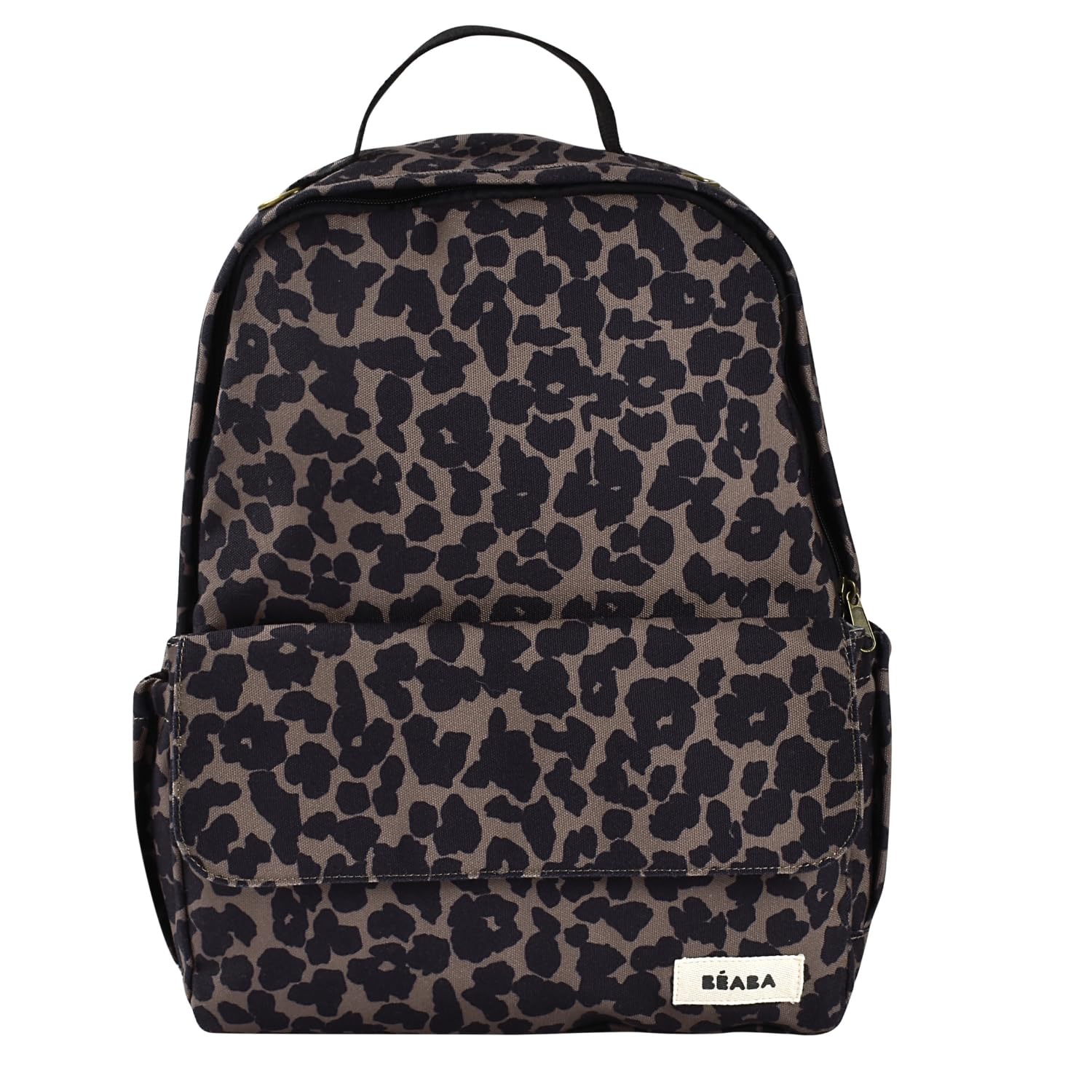 BEABA, Sac à Dos à Langer Tokyo 21L – Sac à Langer Bébé Maman Papa, Format Mains Libres, 9 Poches, Poche Isotherme, Attache Poussette, Tapis à Langer Matelassé, Textile Déperlant, Léopard