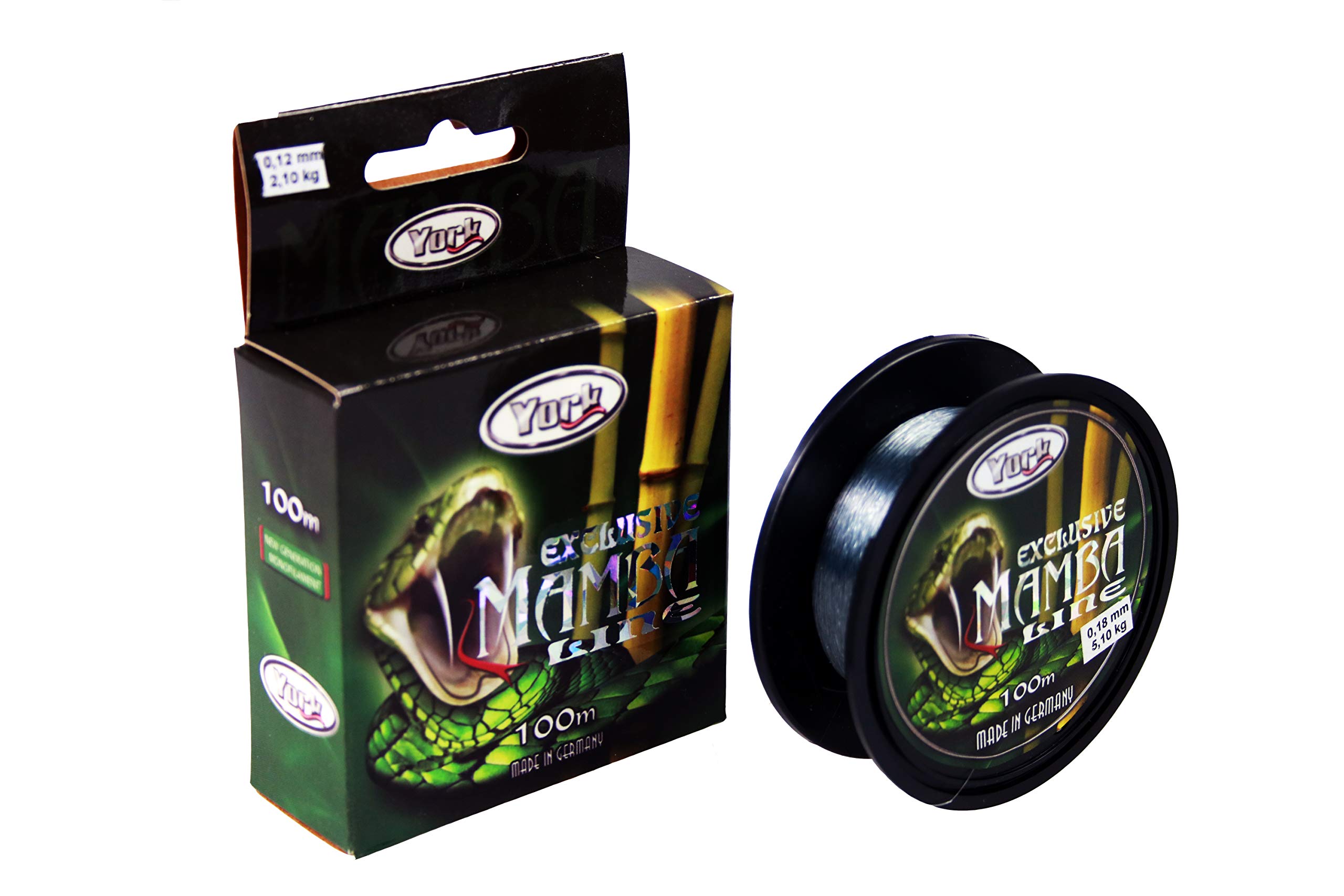 York Exclusive Mamba Line - Bobina Filo Da Pesca Monofilo 100 M, Invisibile In Acqua, Prodotto In Germania