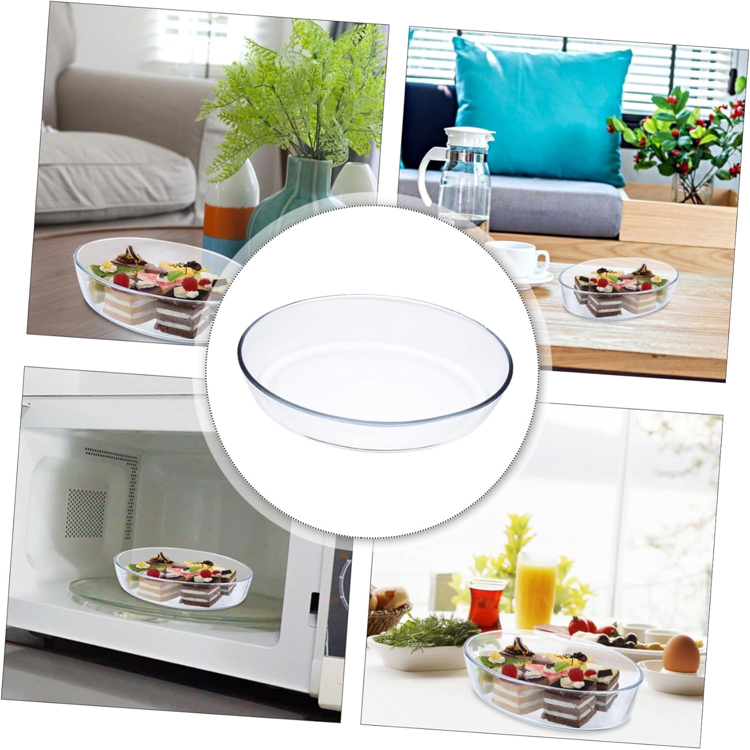 Heat-Resistant Glass Baking Pan for Cakes and Fish Microwave Safe Borosilicate Dish Versatile Bakeware for Home Cooking