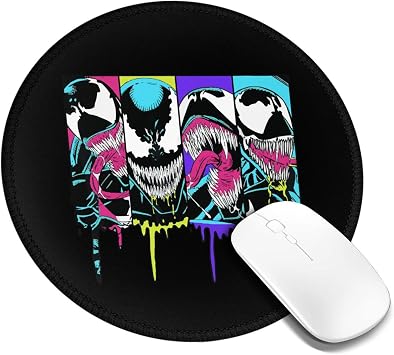 Amazon マウスパッド 円形 ゲーミングマウスパッド Venom ヴェノム ゲームマウスパッド マウス用パット 防水 傷防止 耐久性が良い 滑り止めゴム底 精密度を上がる レーザー 光学式マウス対応 小型 丸型 北欧 ゴム製裏面 薄型 Pc ノートパソコン オフィス用 Hz666