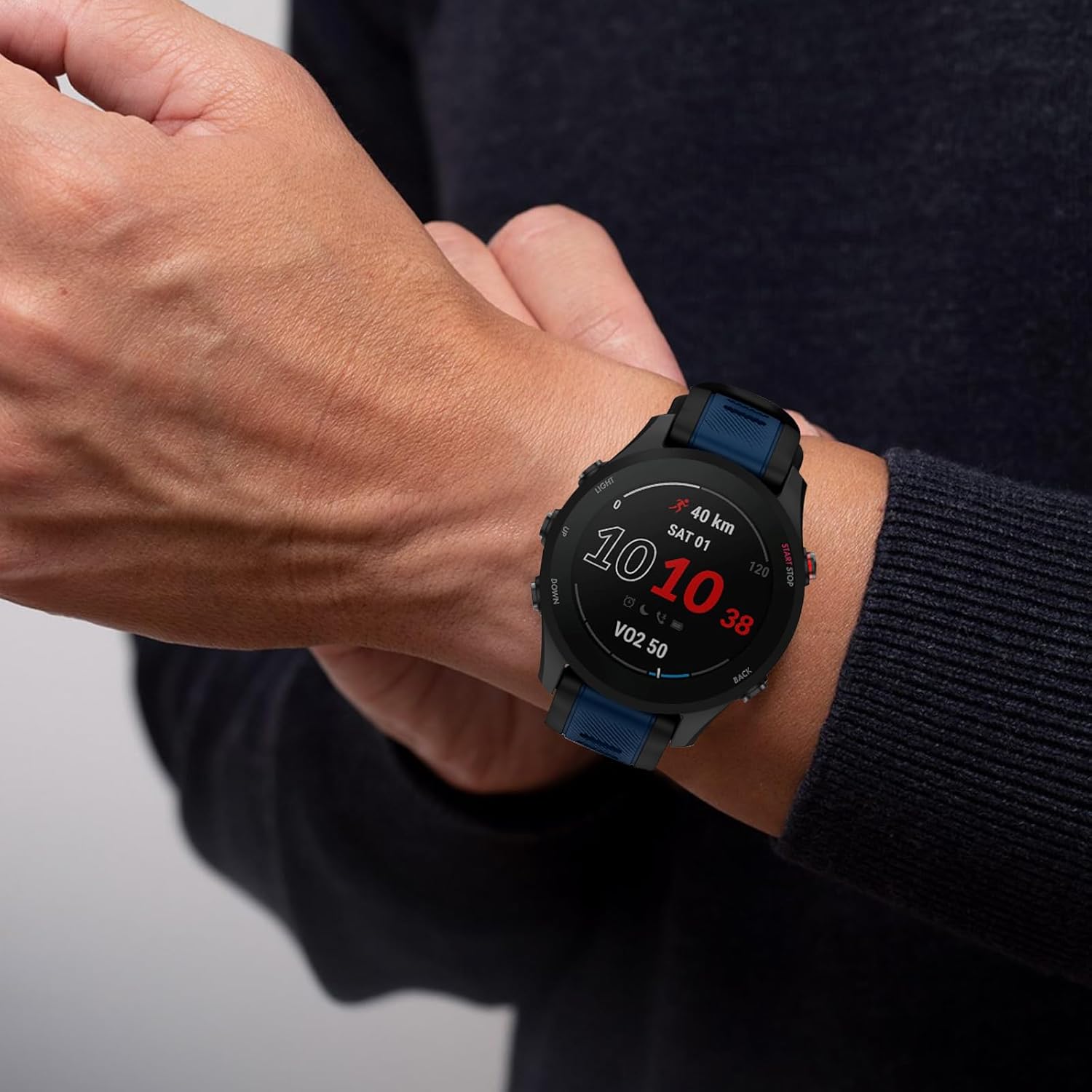 Compatible with Garmin Forerunner 265/255 Watch Band, 22mm Silicone Sport Band for Garmin Venu 3/Venu 2/Vivoactive 4/Forerunner 265/255 Smart Watch