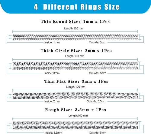 Miniatura 3 de 70 piezas de ajustador de tamaño de anillo para anillos sueltos con herramienta de medición de tamaño de anillo para ajustador de anillo, anillo