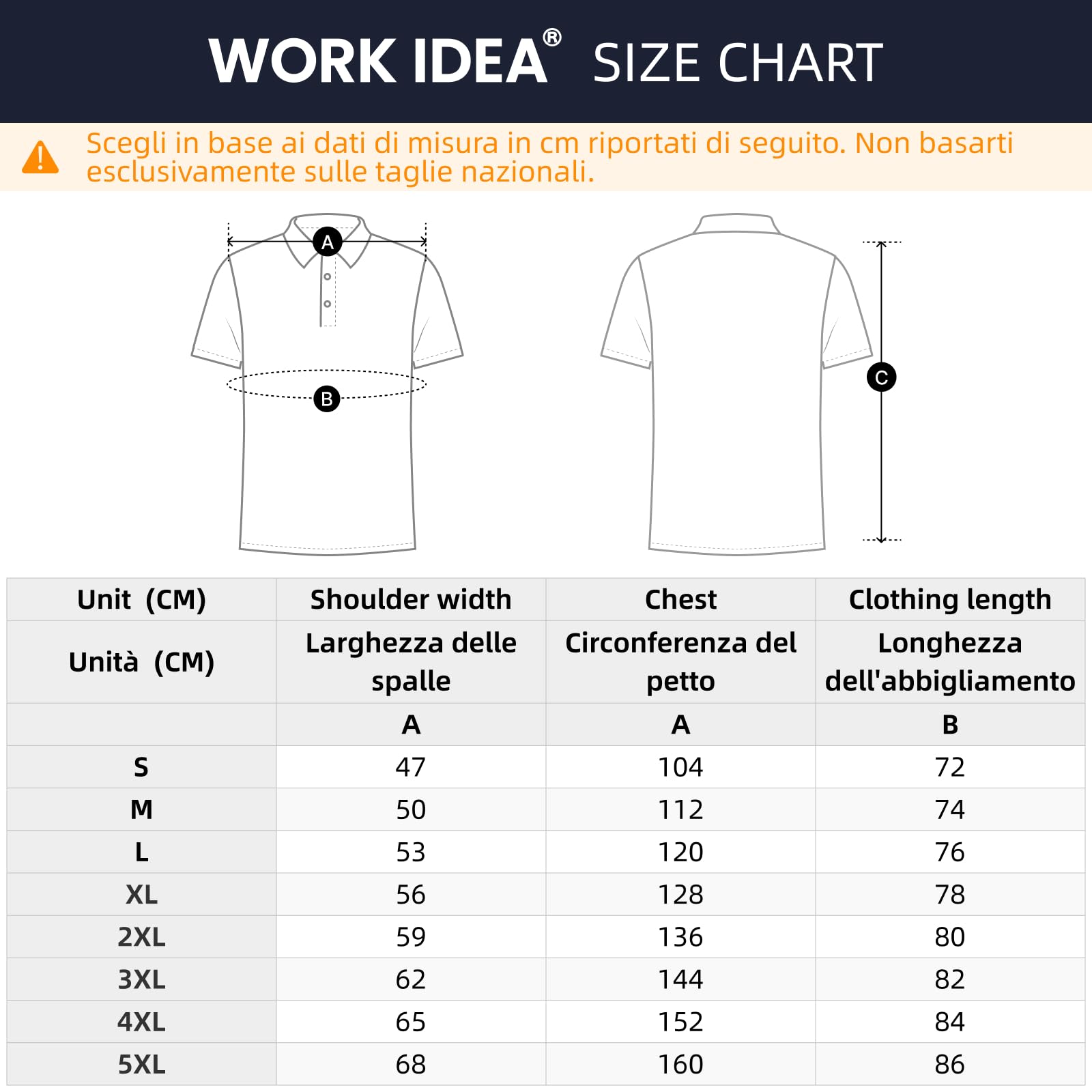 WORK IDEA Polo da uomo con protezione di avvertimento, polo da lavoro riflettente