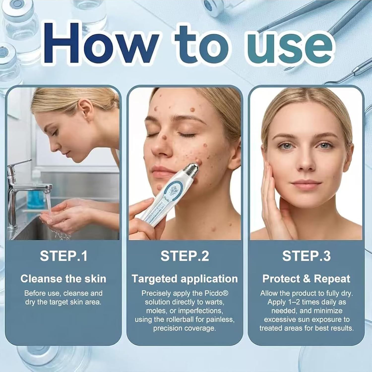 Skin Tag Remover,7 Day Spot and Tag Remover, 7-Tage Hautflecken und Hautanhängsel Entferner, Skin Tag Entferner, Hautfleckenentfernungsstift für Gesicht und Körper ，3PCS