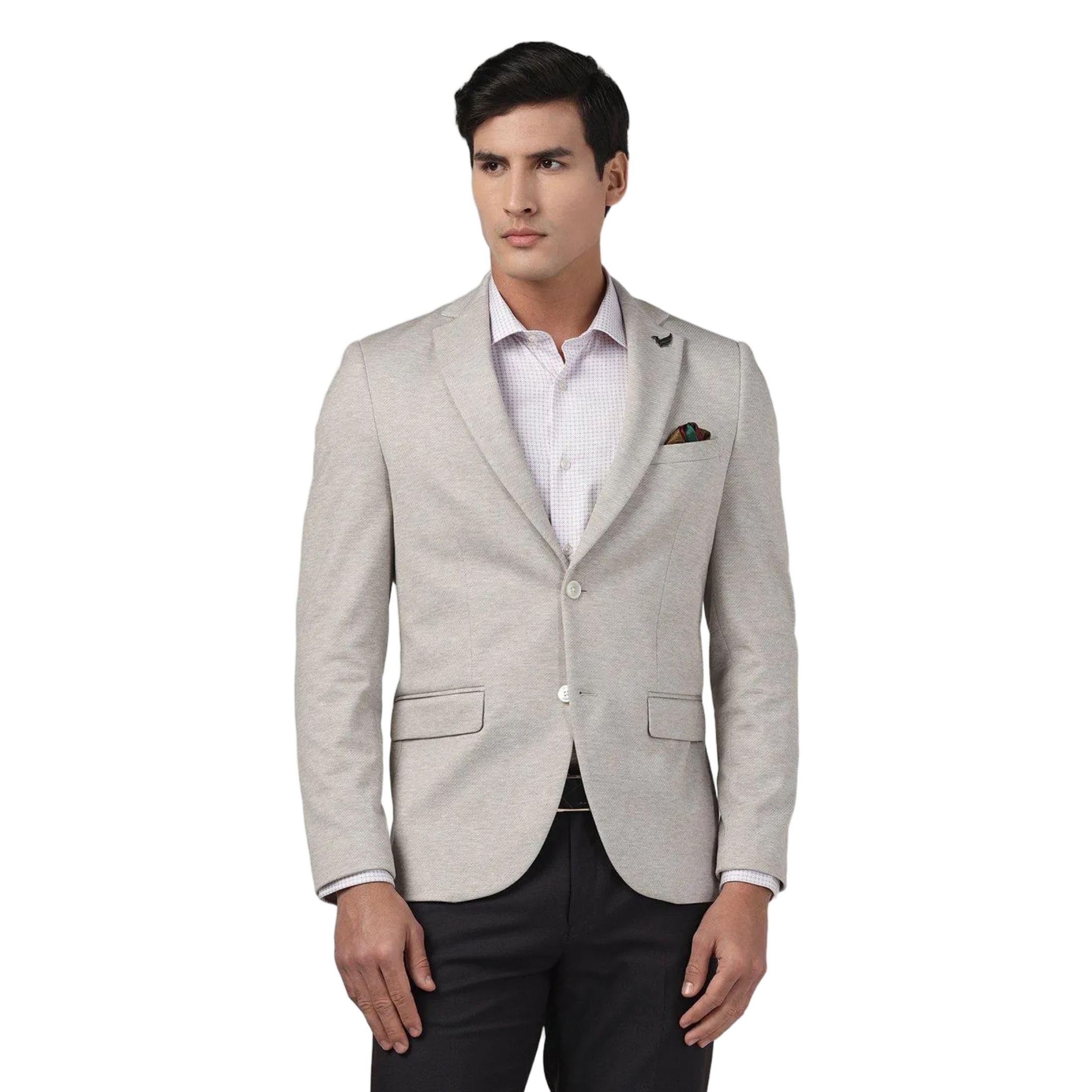 blackberrys Men Poly-Blend Textured Slim Fit Blazer-picture-47