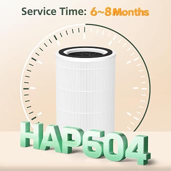 HAP604 Replacement Filter for ECOSELF HAP604 Air Purifier, 3-in-1 Air Filter Filtration with HEPA and Activated Carbon, Pack of 2, White
