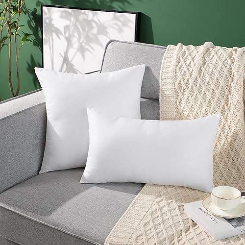 Miniatura 9 de OTOSTAR Insertos de almohada de alta calidad para exteriores, 18 x 18 pulgadas, impermeable, paquete de 4 cojines cuadrados decorativos para sofá,