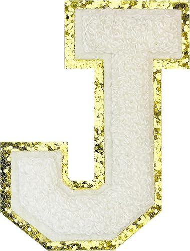 Miniatura 178 de Jongdari Letras termo-adhesivas para ropa, parche de letras de felpilla con brillantina del alfabeto, apliques para coser con adhesivo planchado, 8