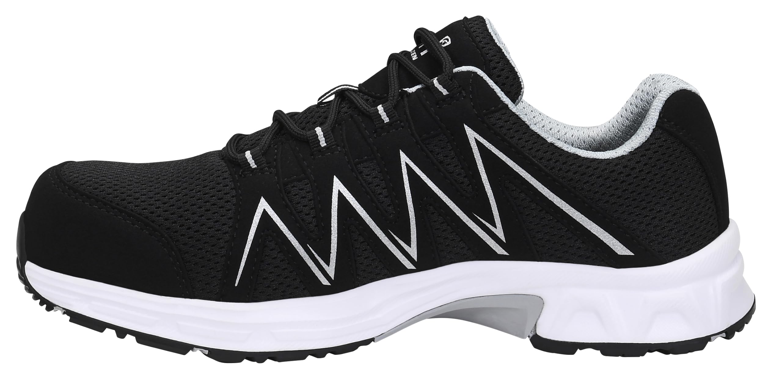 JORI Sicherheitsschuhe jo_Speedy Black-Silver Low ESD S1PS, Damen und Herren, Textil, Kunststoffkappe (Leichter als Stahlkappe), leicht, sportlich 40, Schwarz-Silber