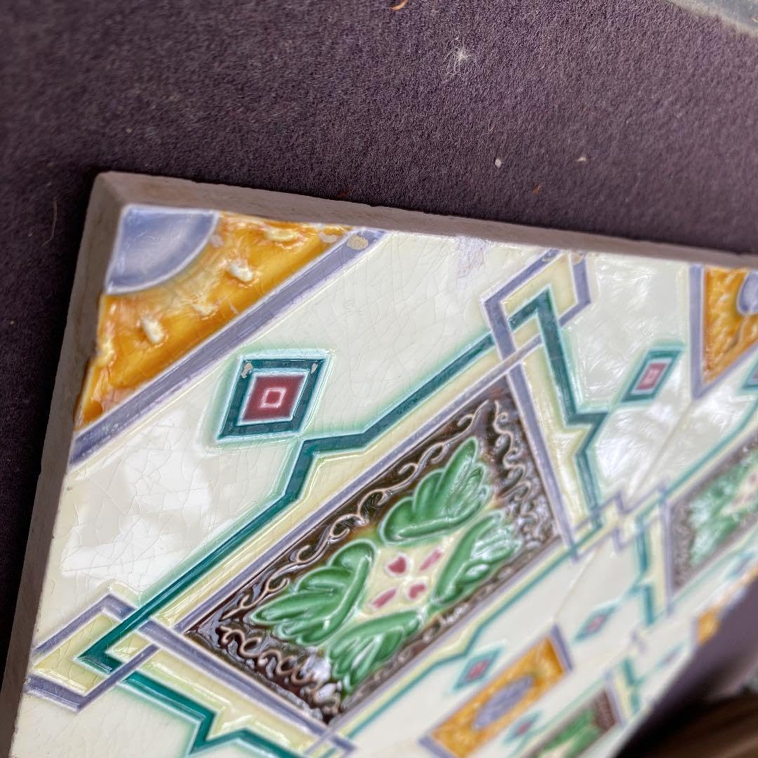 Amazon.co.jp: 日本製アンティークマジョリカタイル 2 4枚セット美の