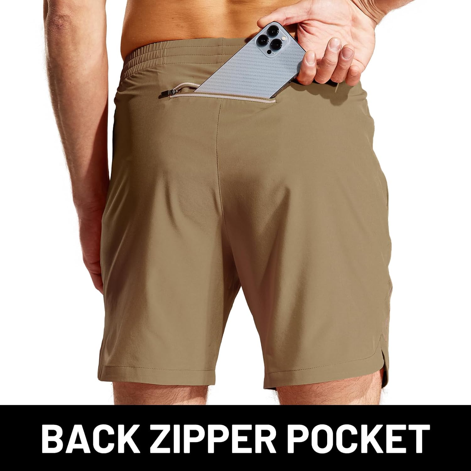 MIER Men's Running Shorts 7" Quick Dry Gym Athletic Workout Shorts with Zipper Pockets - Image 2