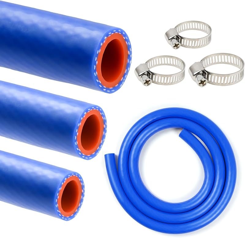 Silicone Heater Hose & Silicone Radiator Hose - Car Heater Hose 1/2" 5/8" 3/4"ID with Clamps, Reinforced Coolant Line for Vehicle Cooling Systems/Coolant Radiator Heater System 5FT 3PCS