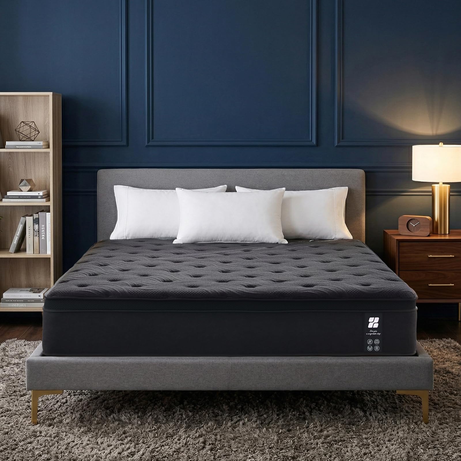 Profus 12 Inch Queen Mattress, Memory Foam Mattress in a Box with Memory Foam &amp; Pocket Springs for Motion Isolation, Queen Size Mattress Relieve Pressure with Medium Support, CertiPUR-US Certified