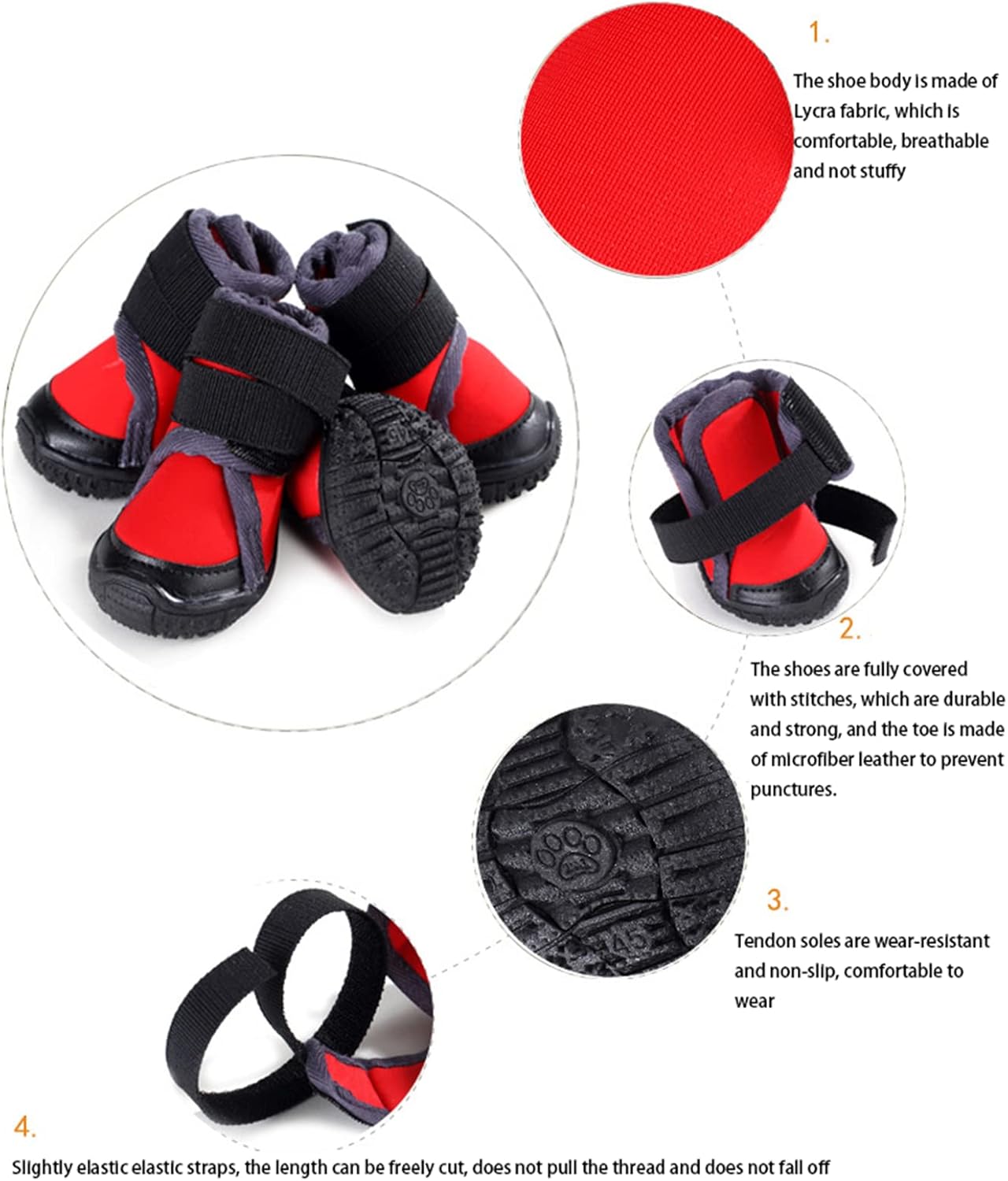 Dog Boot, Waterproof Dog Walking Hiking Shoes with Adjustable Hook and Loop Outdoor in Snowy Rainy Day for Hardwood Floors Small Medium and Large Dogs