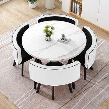 Office Reception Room Club Table,Table and Chair Set,80cm Sales Office Shops Meetings Small Round Tables,Negotiation Table and Chair,Business Conference Room Coffee Table 5-Piece Color A14