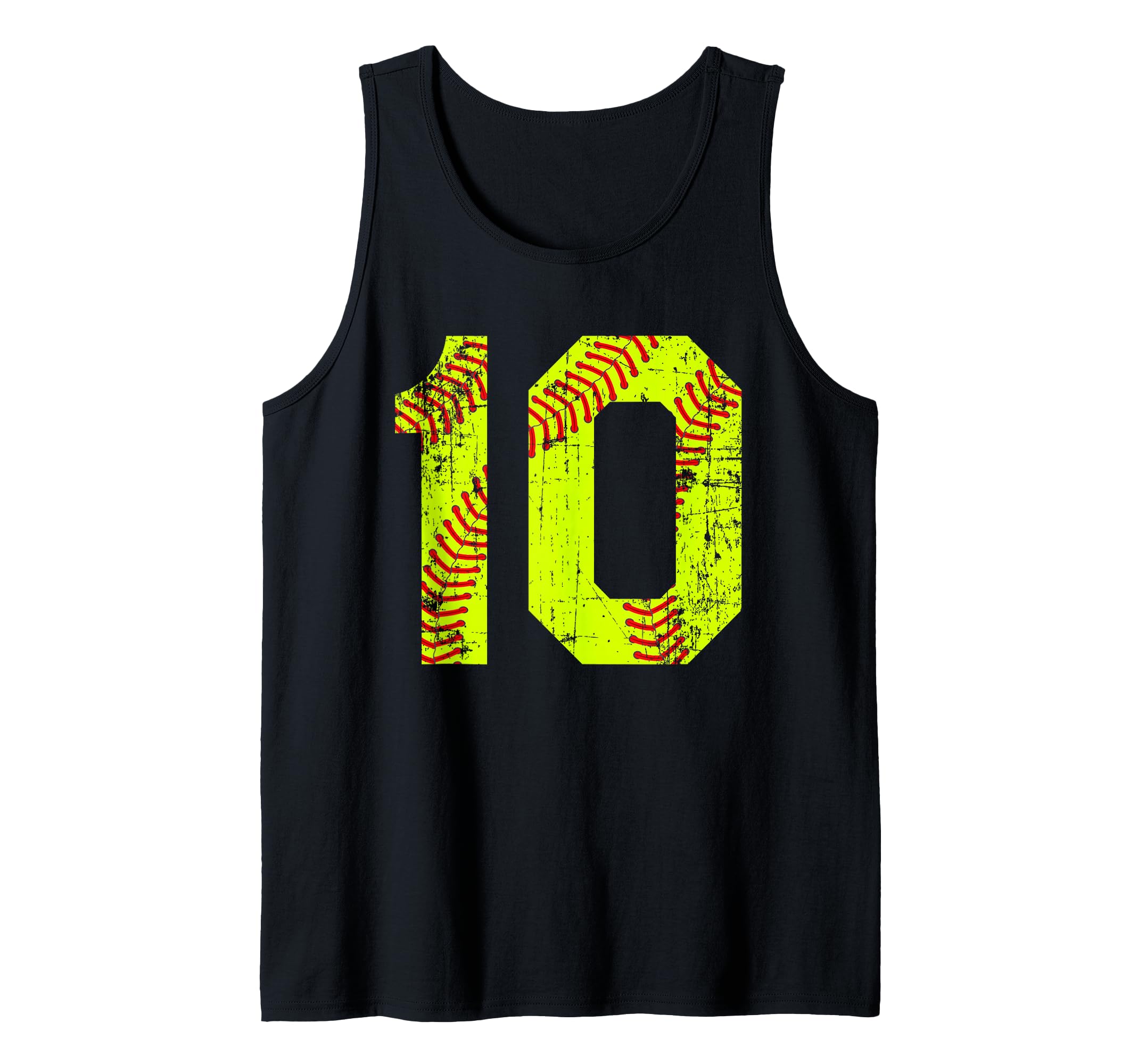 Vintage Softball 10 Jersey Number Tank Top