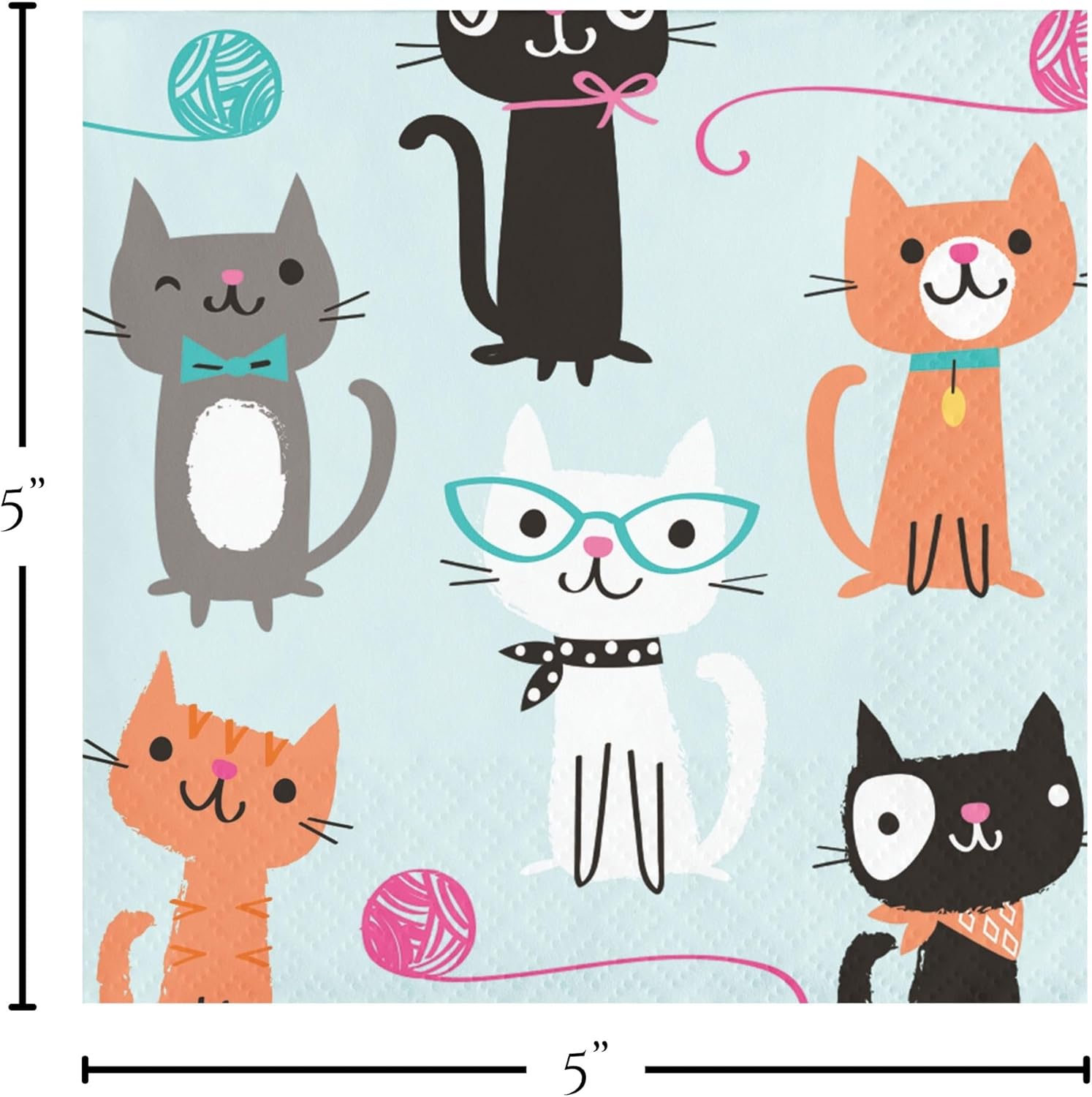 HOME & HOOPLA Cat Party Dinner Set for 16 Guests – Cat Plates with Napkins & Forks, Pink & Teal Cat Themed Party Supplies for Birthday, Baby Shower, Girls Party Decorations